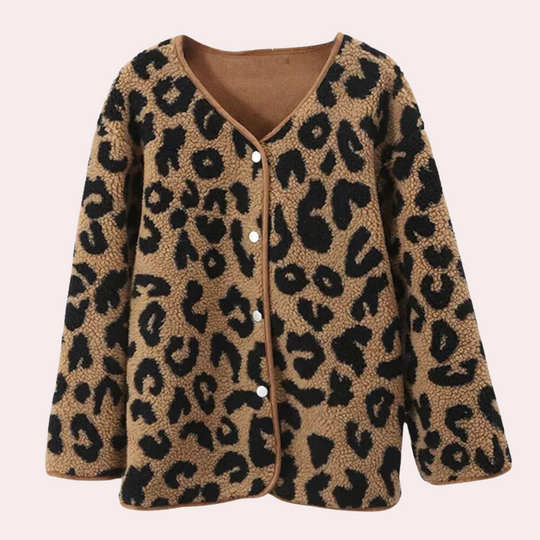 EB | Eleganter Herbstmantel mit Leopardenmuster für Frauen