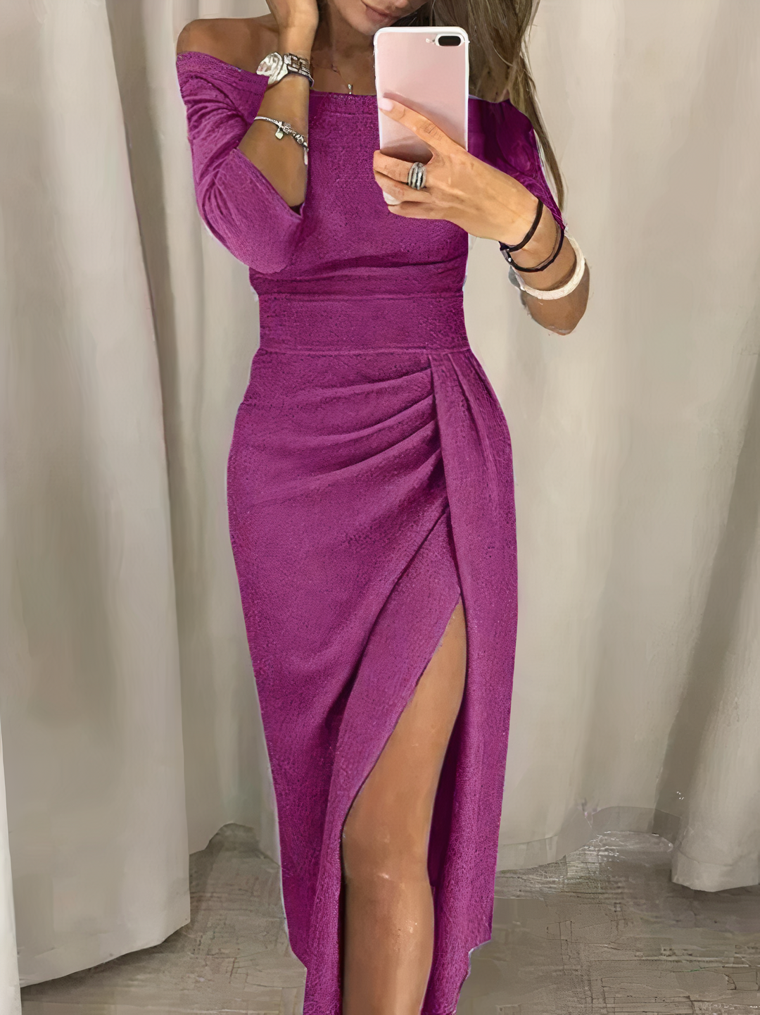 EB | Off-Shoulder Glitzerkleid