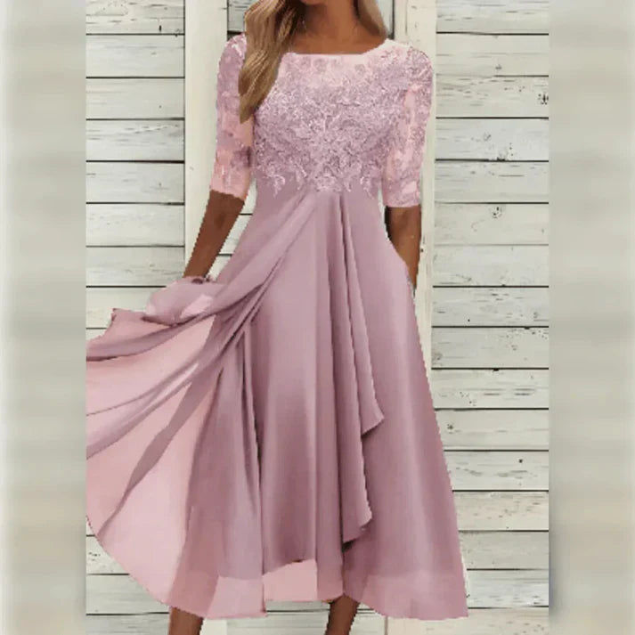 EB | Midikleid aus Spitze und Chiffon