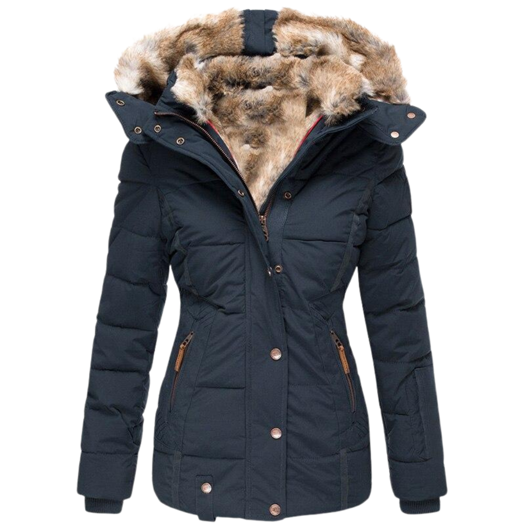 EB | Gesteppter Wintermantel für Damen mit Fellkragen