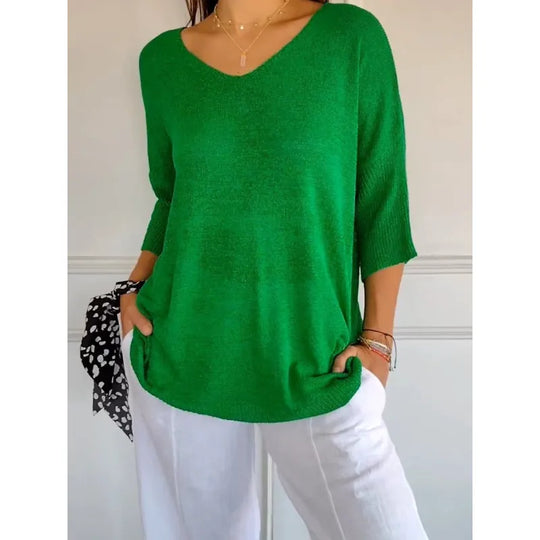EB | Bequemes Damen Stricktop mit V-Ausschnitt