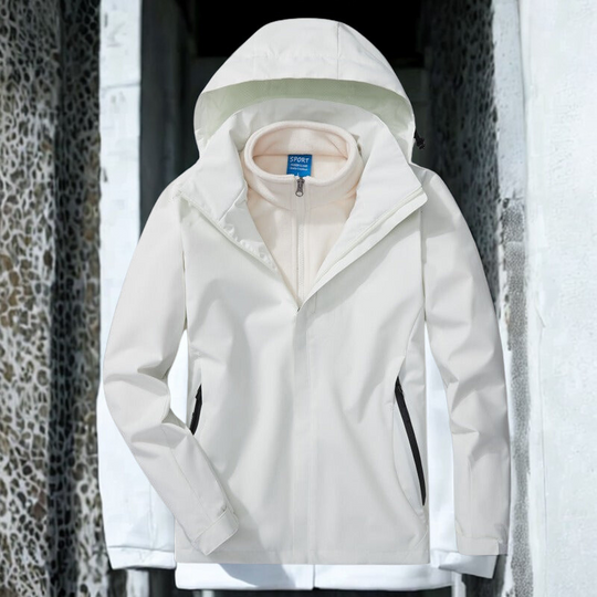 EB | Outdoor-Jacke 3-in-1 Wetterfest Abnehmbares Fleece-Innenfutter Verstellbare Kapuze