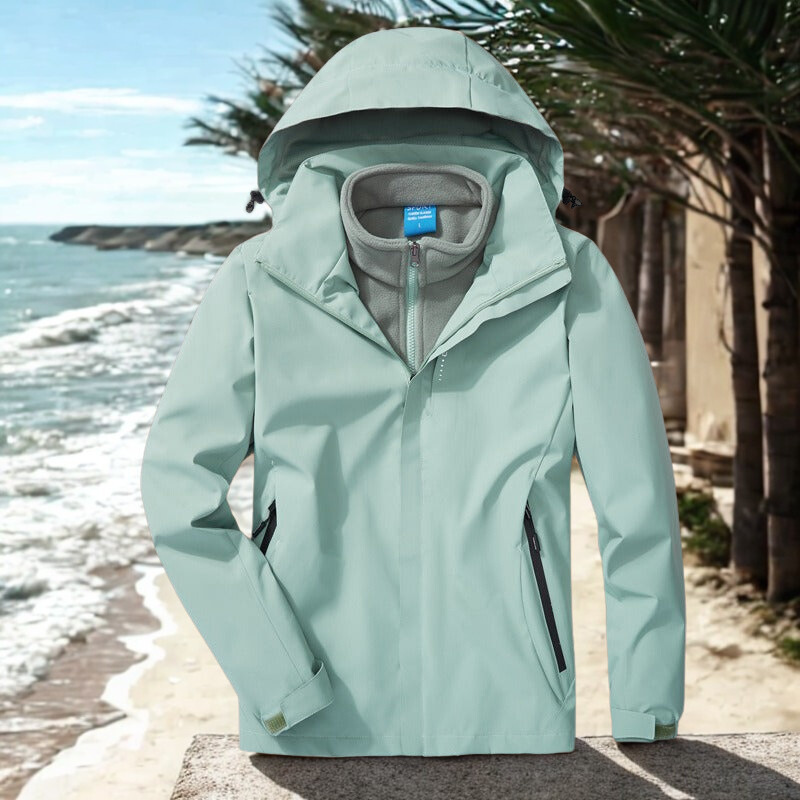 EB | Outdoor-Jacke 3-in-1 Wetterfest Abnehmbares Fleece-Innenfutter Verstellbare Kapuze