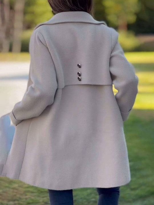 EB | Wollmischung Jacke - raffinierte lange Knopf-Oberbekleidung