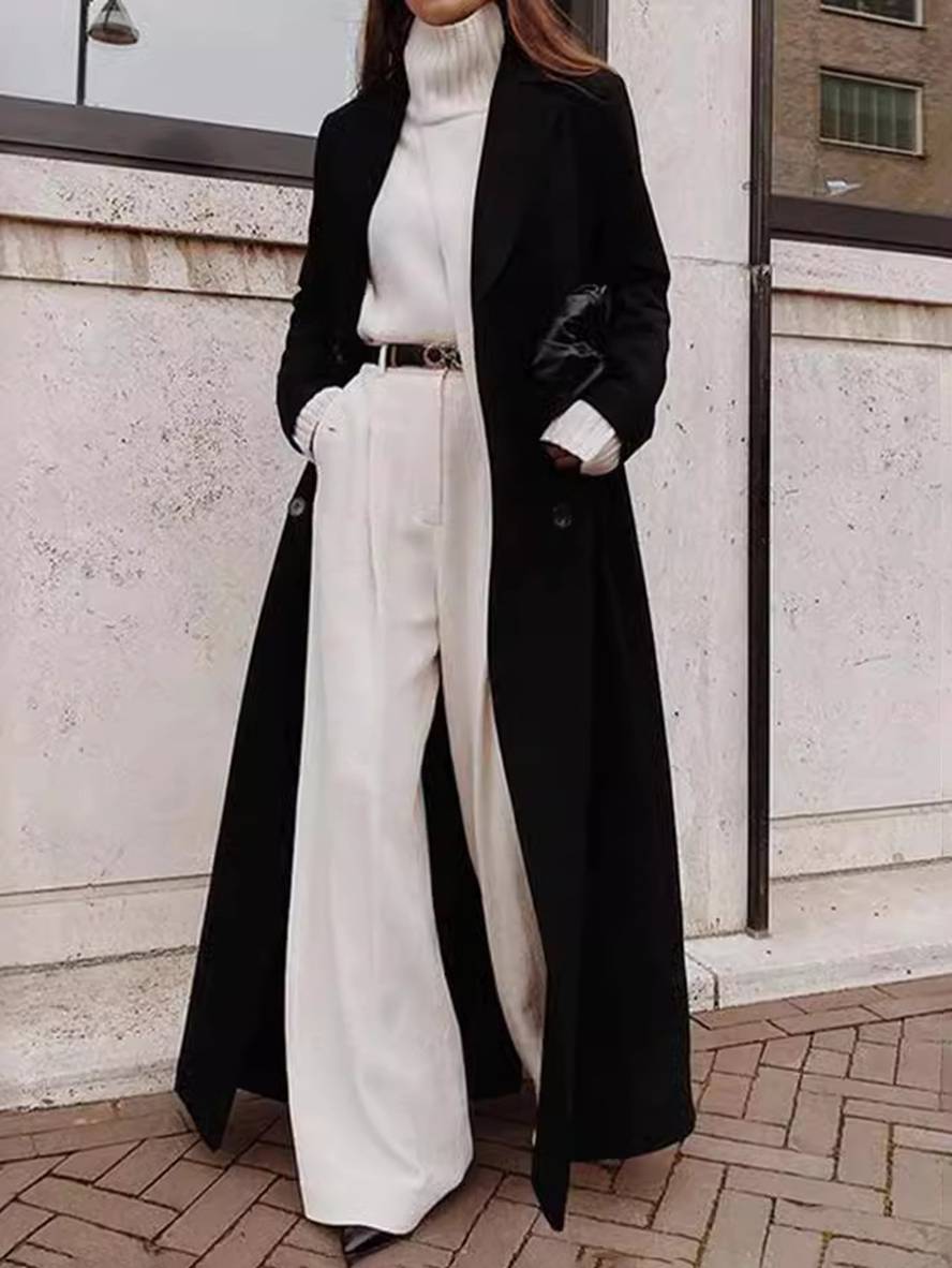 EB | schwarze Überjacke - eleganter Mantel mit geräumigen Taschen