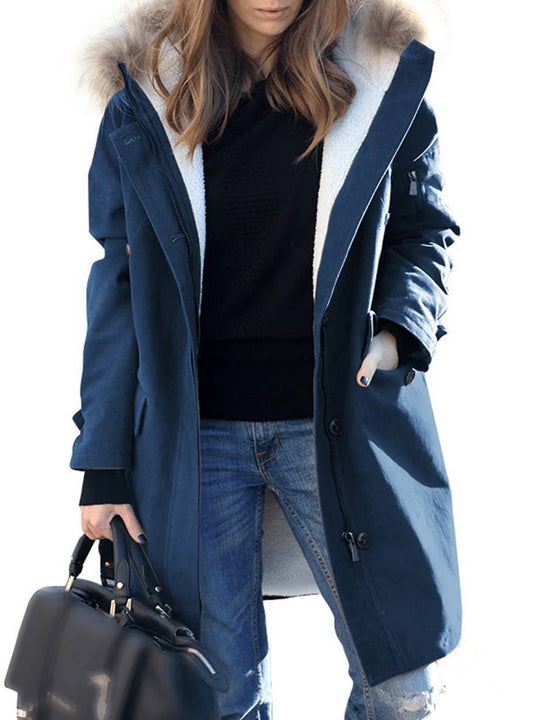 EB | Parka Jack - mid-langer Winterjacke mit Kapuze und Kunstpelz