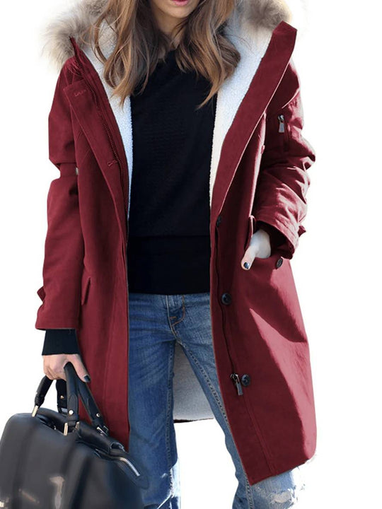 EB | Parka Jack - mid-langer Winterjacke mit Kapuze und Kunstpelz