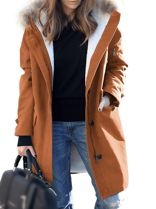 EB | Parka Jack - mid-langer Winterjacke mit Kapuze und Kunstpelz