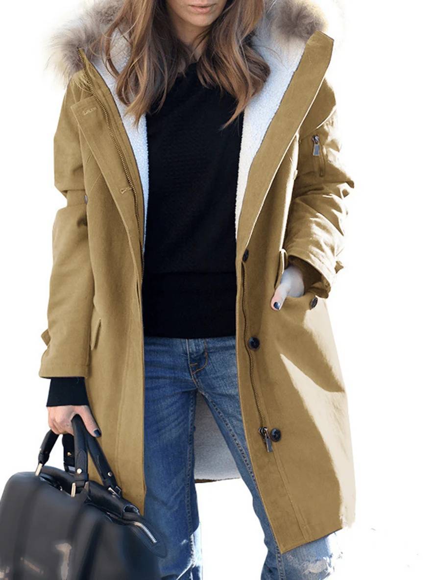 EB | Parka Jack - mid-langer Winterjacke mit Kapuze und Kunstpelz