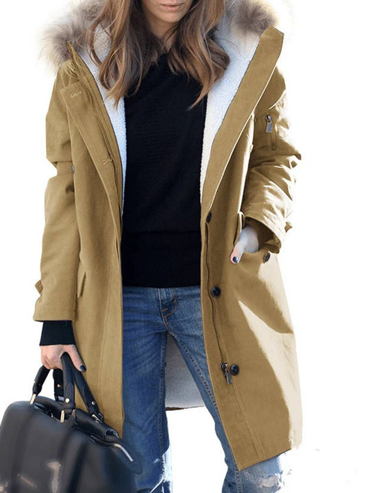 EB | Parka Jack - mid-langer Winterjacke mit Kapuze und Kunstpelz