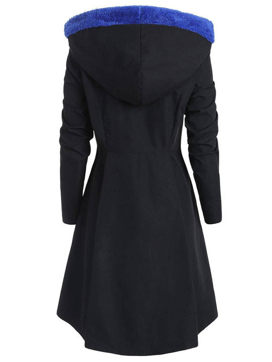 Heidi-Mode | Mid-Length Mantel mit Kapuze Knöpfen Lange Ärmel Damen Elegante Freizeitmode Halloween Weihnachten Cape