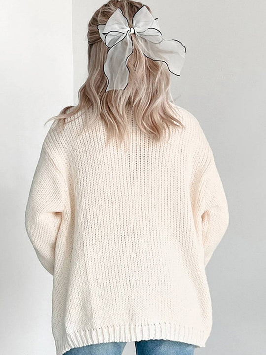 Heidi-Mode | Cardigans Lanterne Kürbis Bestickt Bischofärmelig Damen Elegant Lässig Blouson