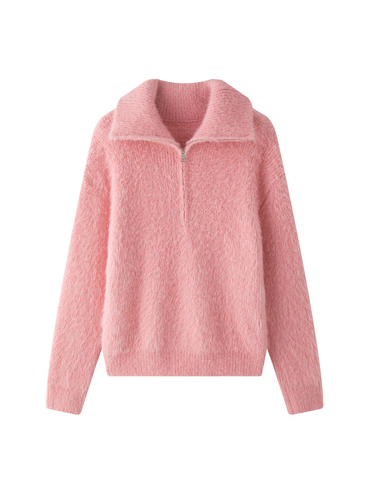 EB | Flauschiger Pullover mit Reißverschluss