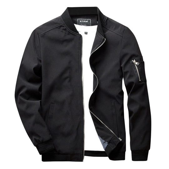 EB | Herren Full-Zip Bomberjacke - Rippbesatz & Ärmeltasche