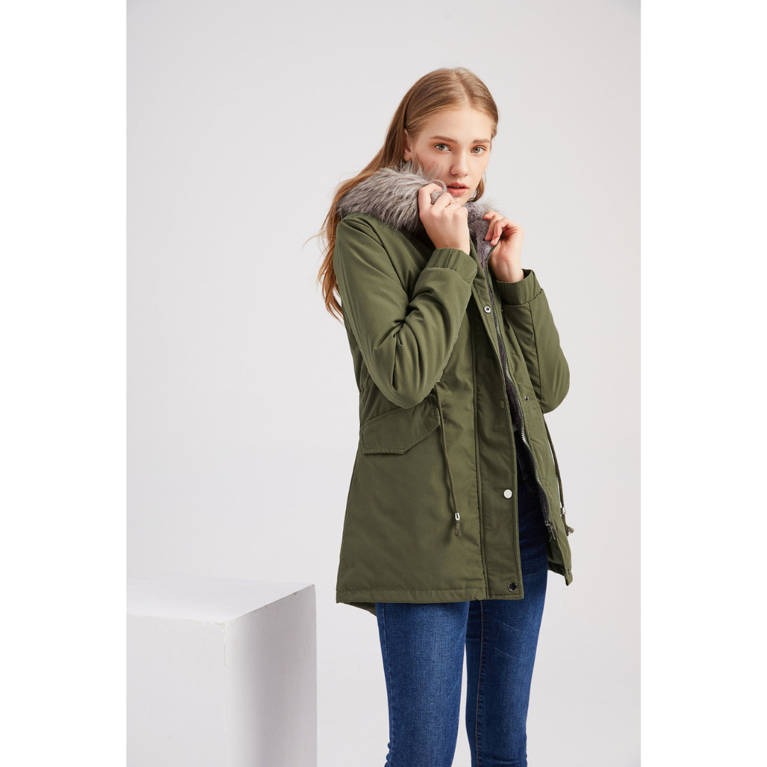 EB | Damen Klassische Kapuzenparkajacke Winterjacke