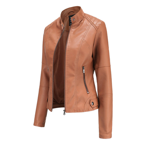 EB | Lederjacke - Biker-Stil & Stehkragen-Detail