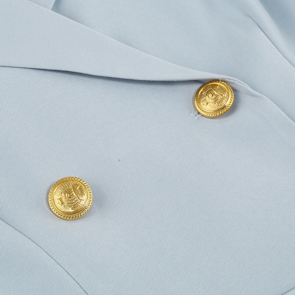 EB | Blazer Mini Kleid mit Gürtel Und Goldenen Knopfdetails