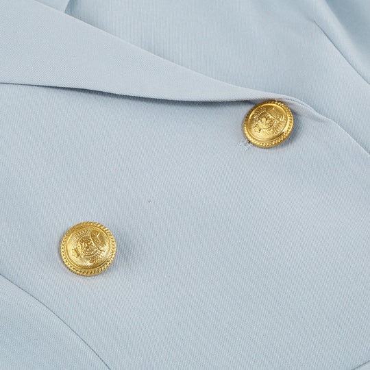 EB | Blazer Mini Kleid mit Gürtel Und Goldenen Knopfdetails