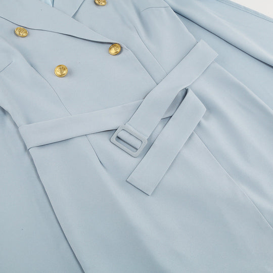 EB | Blazer Mini Kleid mit Gürtel Und Goldenen Knopfdetails