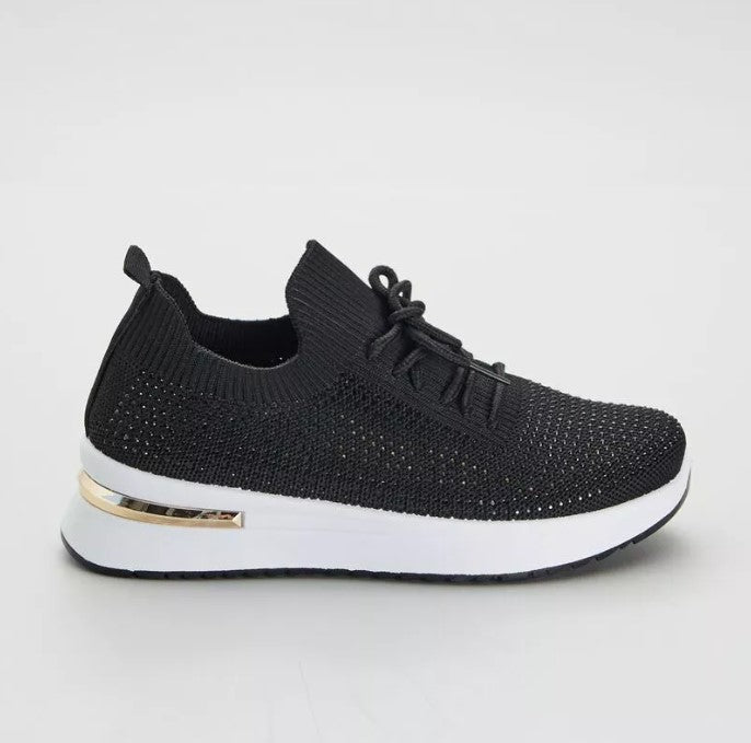 Elegante DamenStricksneaker Schwarz EB