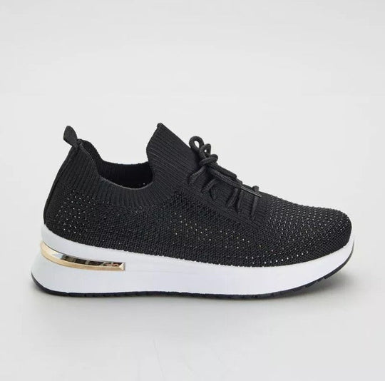 Elegante DamenStricksneaker Schwarz EB