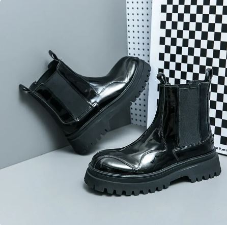 Lederstiefel mit runder Spitze EB