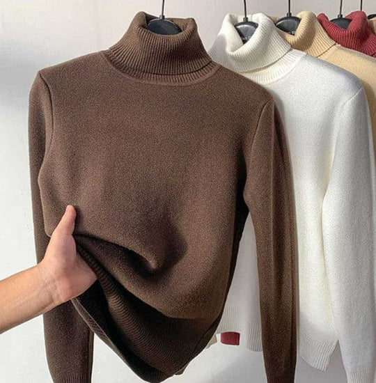 EB | Woll-Turtleneck-Pullover Geripptes Slim Fit Sweatshirt