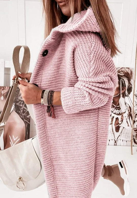 EB | Lässiger Gestrickter Kapuzenkartigan