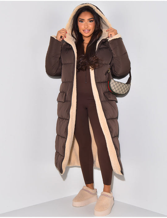 EB | Winterjacke - luxuriöse lange Damenjacke mit Kapuze