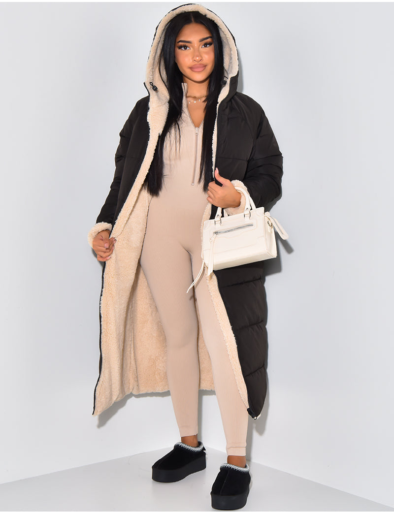 EB | Winterjacke - luxuriöse lange Damenjacke mit Kapuze