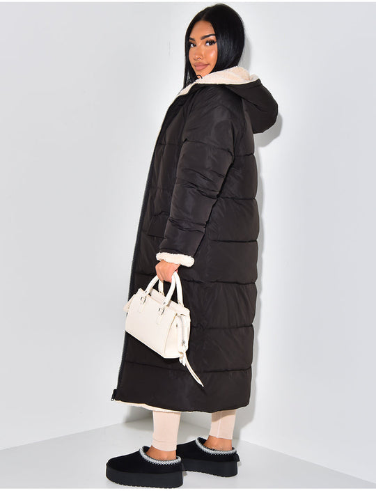 EB | Winterjacke - luxuriöse lange Damenjacke mit Kapuze