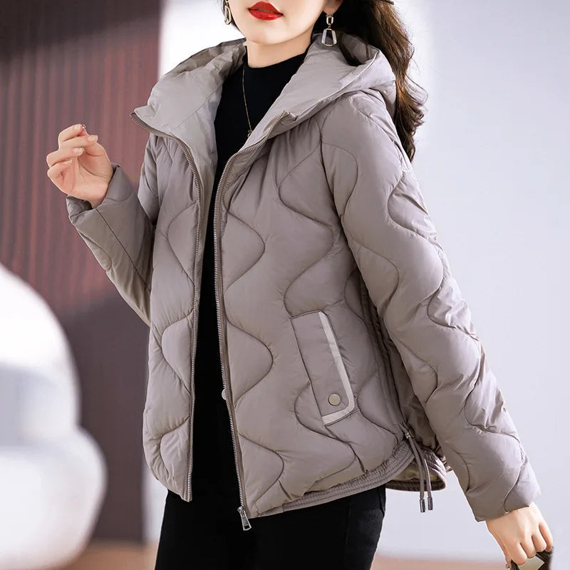 EB | Damen Steppjacke mit Kapuze und Reißverschluss