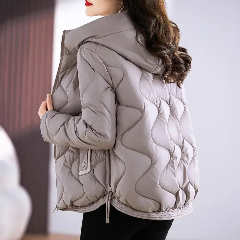 EB | Damen Steppjacke mit Kapuze und Reißverschluss
