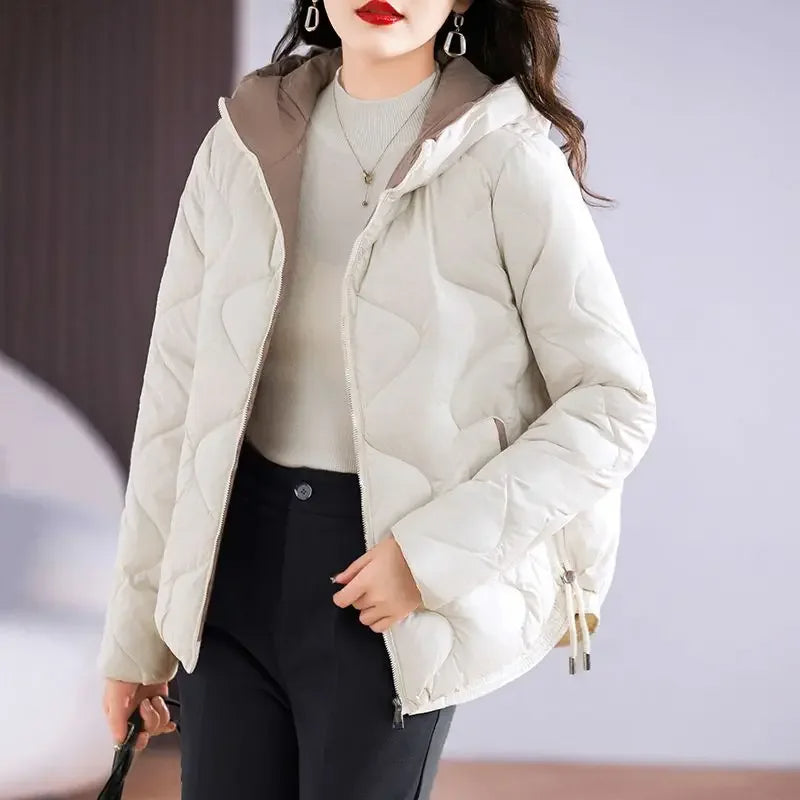 EB | Damen Steppjacke mit Kapuze und Reißverschluss