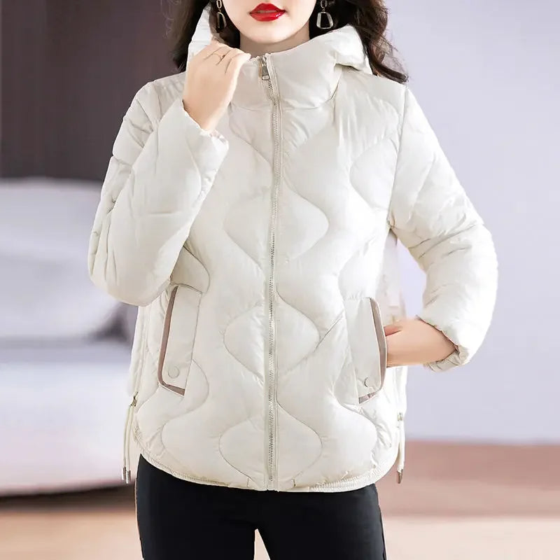 EB | Damen Steppjacke mit Kapuze und Reißverschluss