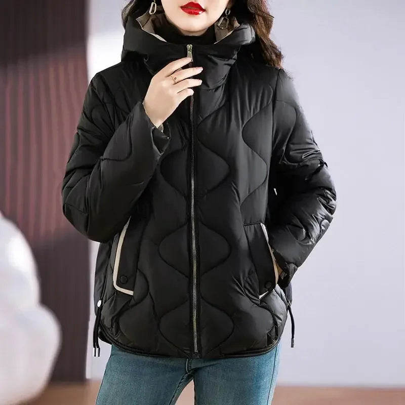 EB | Damen Steppjacke mit Kapuze und Reißverschluss