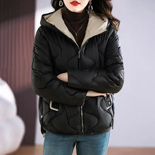 EB | Damen Steppjacke mit Kapuze und Reißverschluss