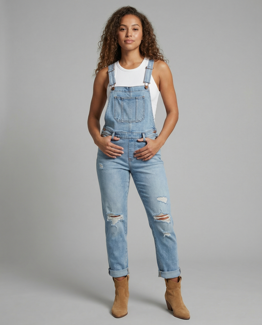 Damen Zerrissener Overall mit Eleganter Passform & Komfort | EB