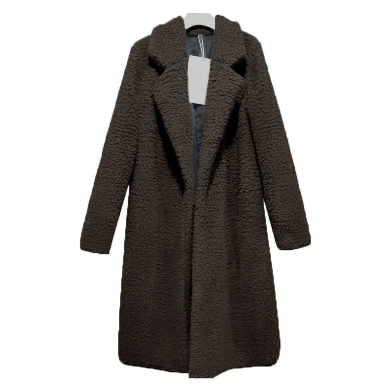 EB | Langer Teddy mit Kapuze für Frauen Ideal für den Winter