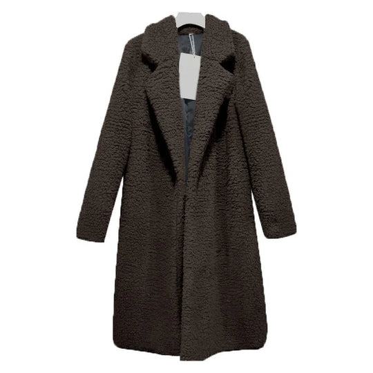EB | Langer Teddy mit Kapuze für Frauen Ideal für den Winter
