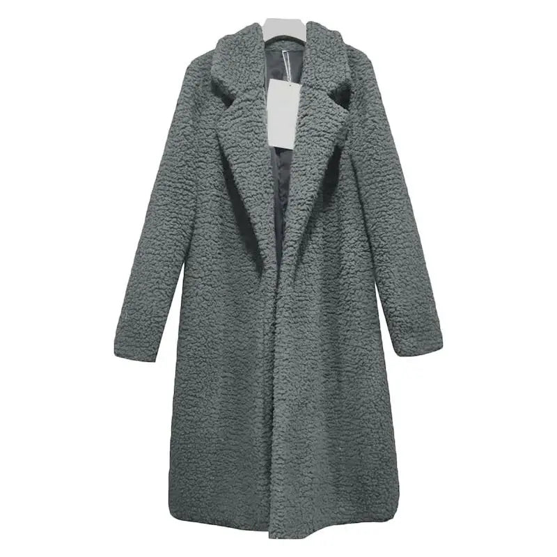 EB | Langer Teddy mit Kapuze für Frauen Ideal für den Winter