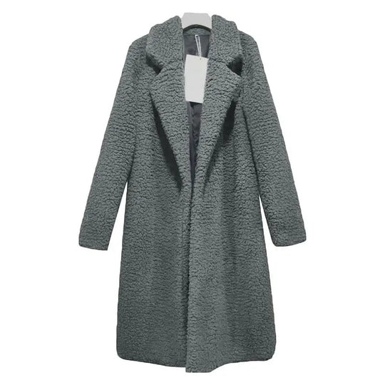 EB | Langer Teddy mit Kapuze für Frauen Ideal für den Winter