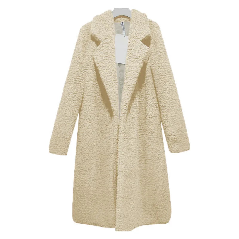 EB | Langer Teddy mit Kapuze für Frauen Ideal für den Winter
