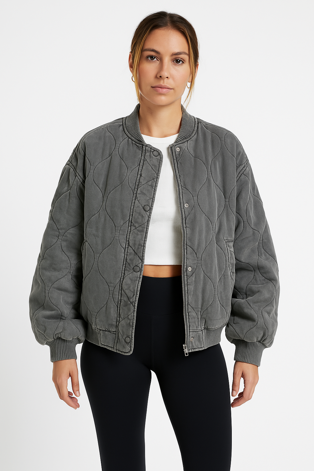 EB | Damen Gesteppte Oversized Bomberjacke