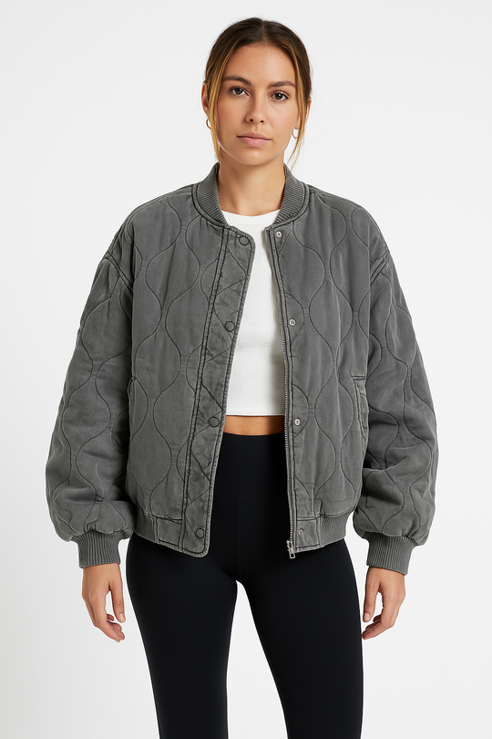 EB | Damen Gesteppte Oversized Bomberjacke