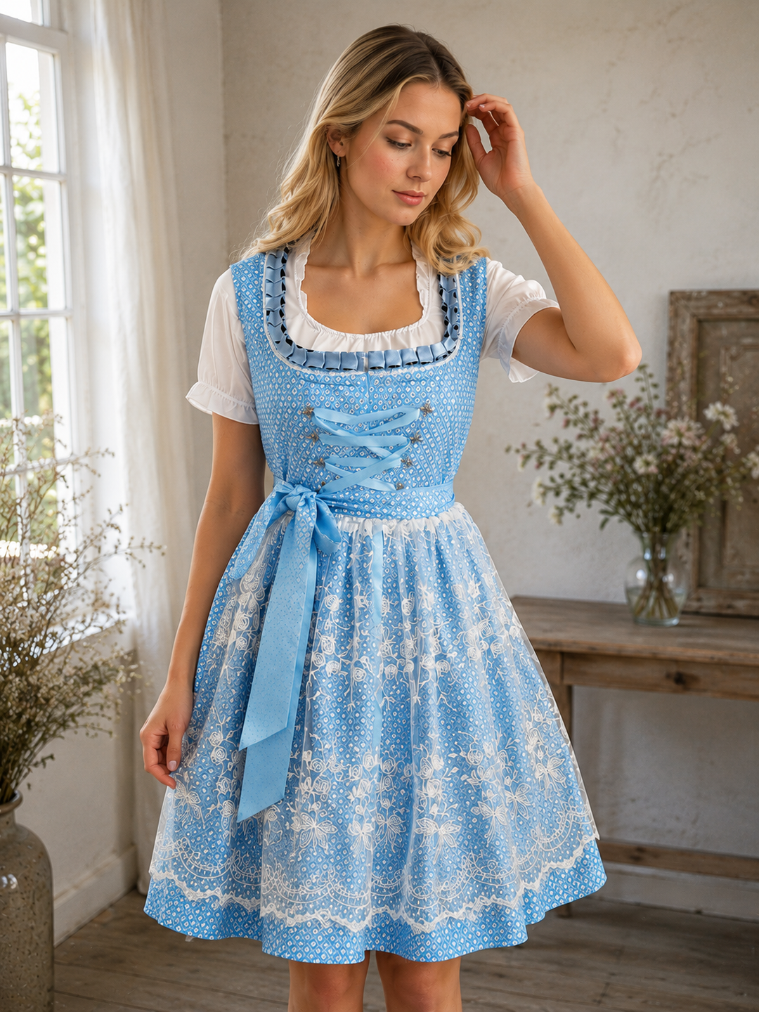 EB | Frauen Dirndl Traditionell Schöne Kleid