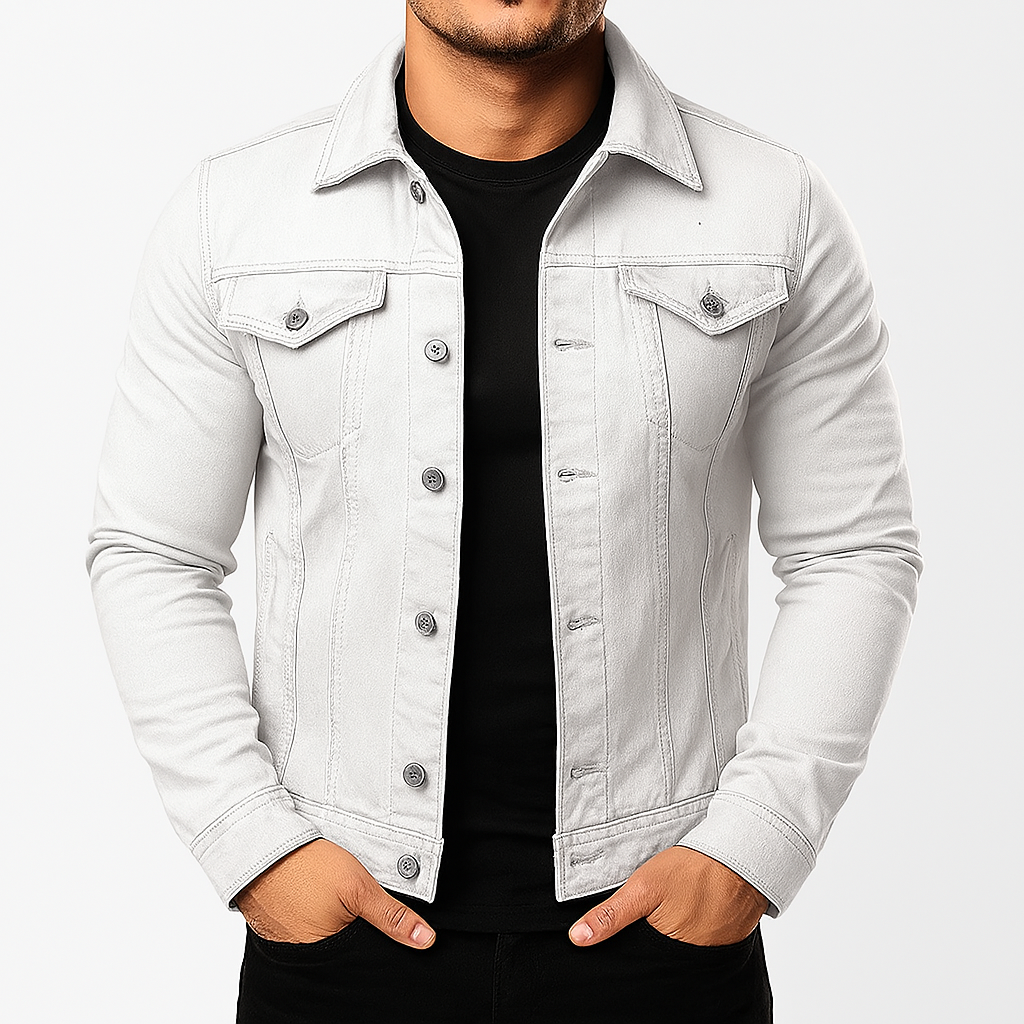 EB | Herren Freizeit Einfarbige Jeansjacke