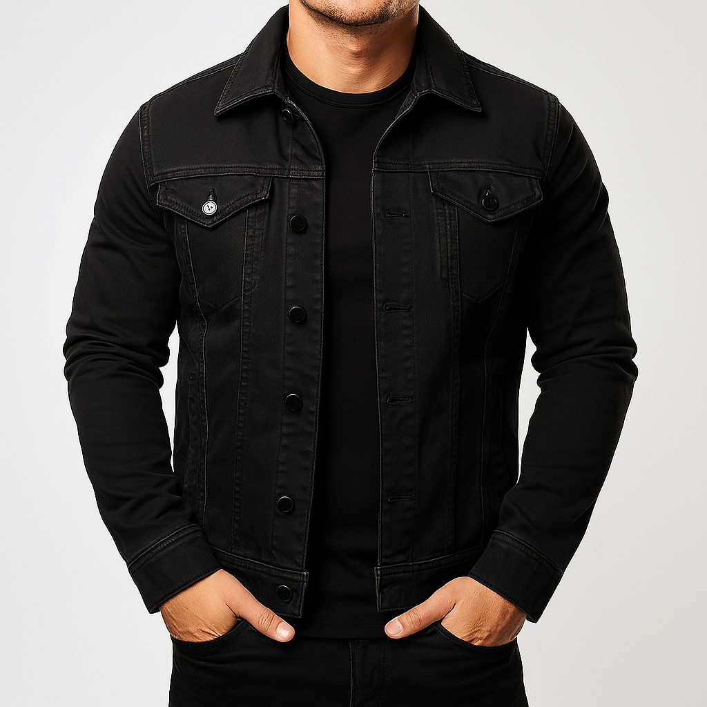 EB | Herren Freizeit Einfarbige Jeansjacke