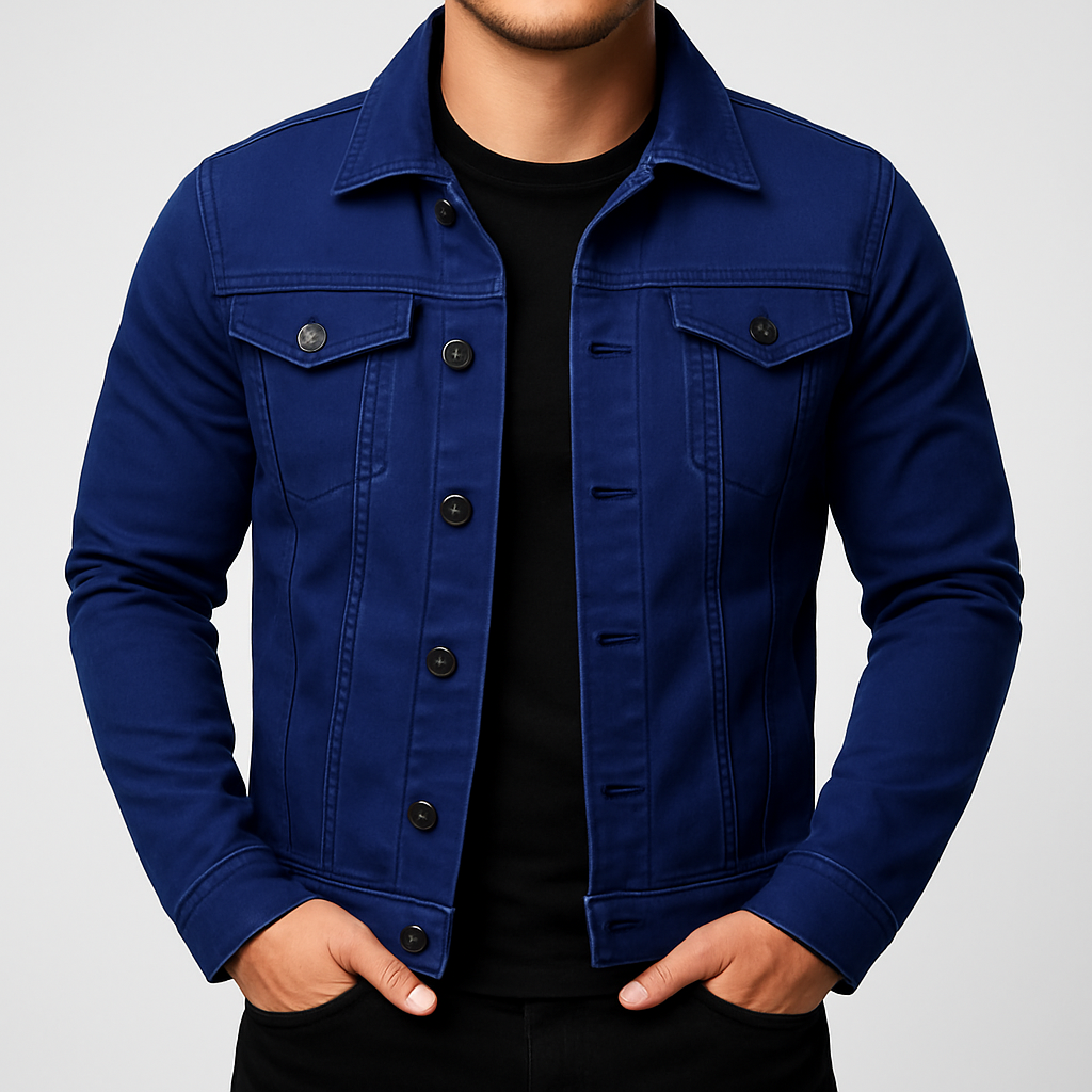 EB | Herren Freizeit Einfarbige Jeansjacke