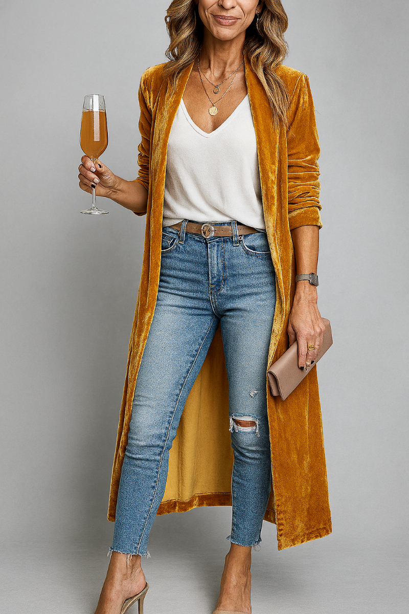 EB | Lange Stoffjacke für Damen